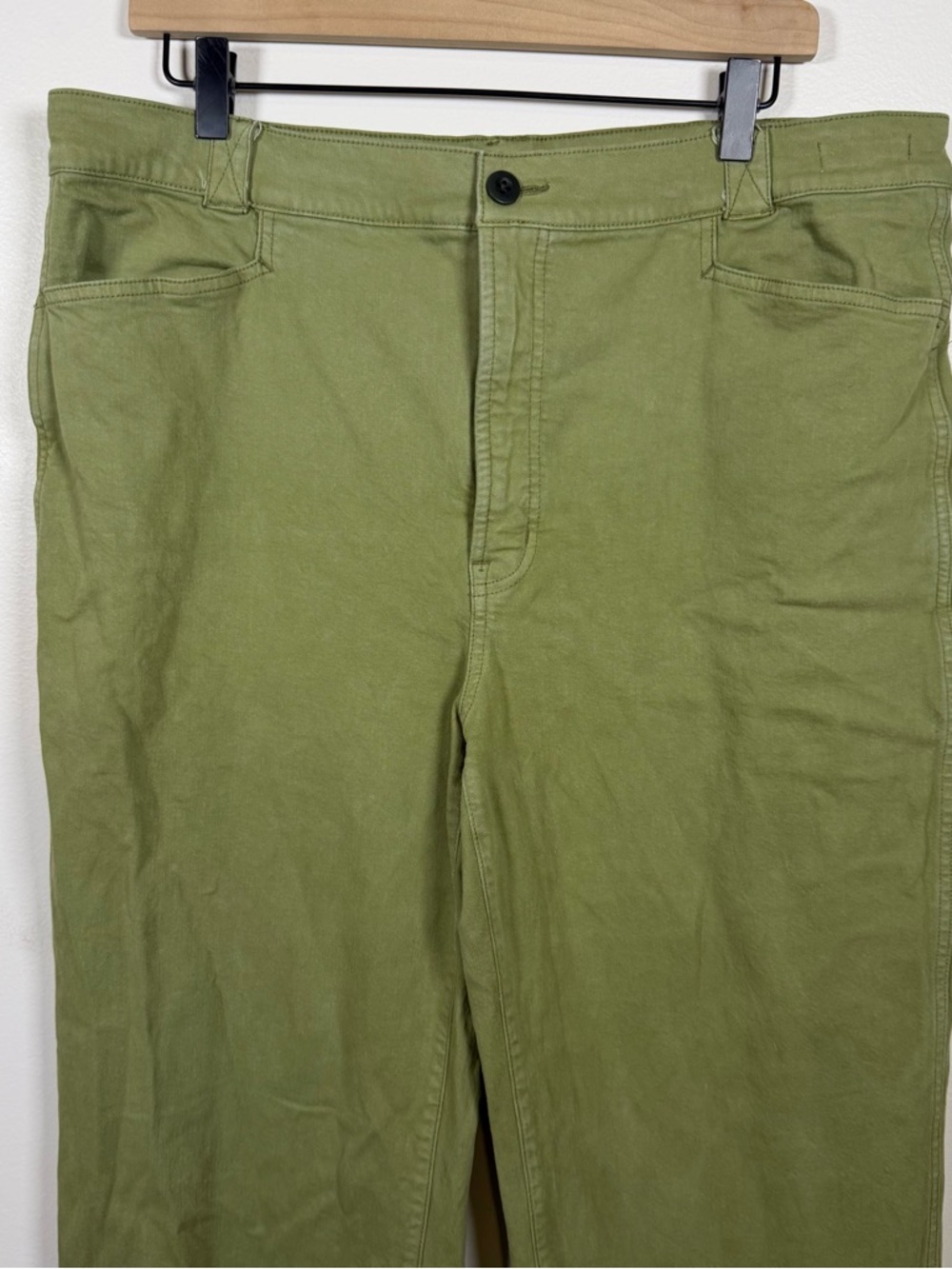 Madewell Emmett Wide Leg Pants Olive Green Women’s Size 33 Cotton Twill Trousers - Picture 3 of 7